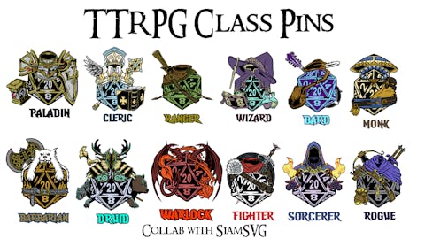 TTRPG Enamel Pins