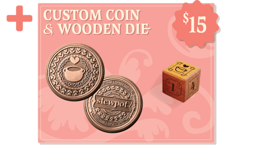 Custom Coin and Wooden Die