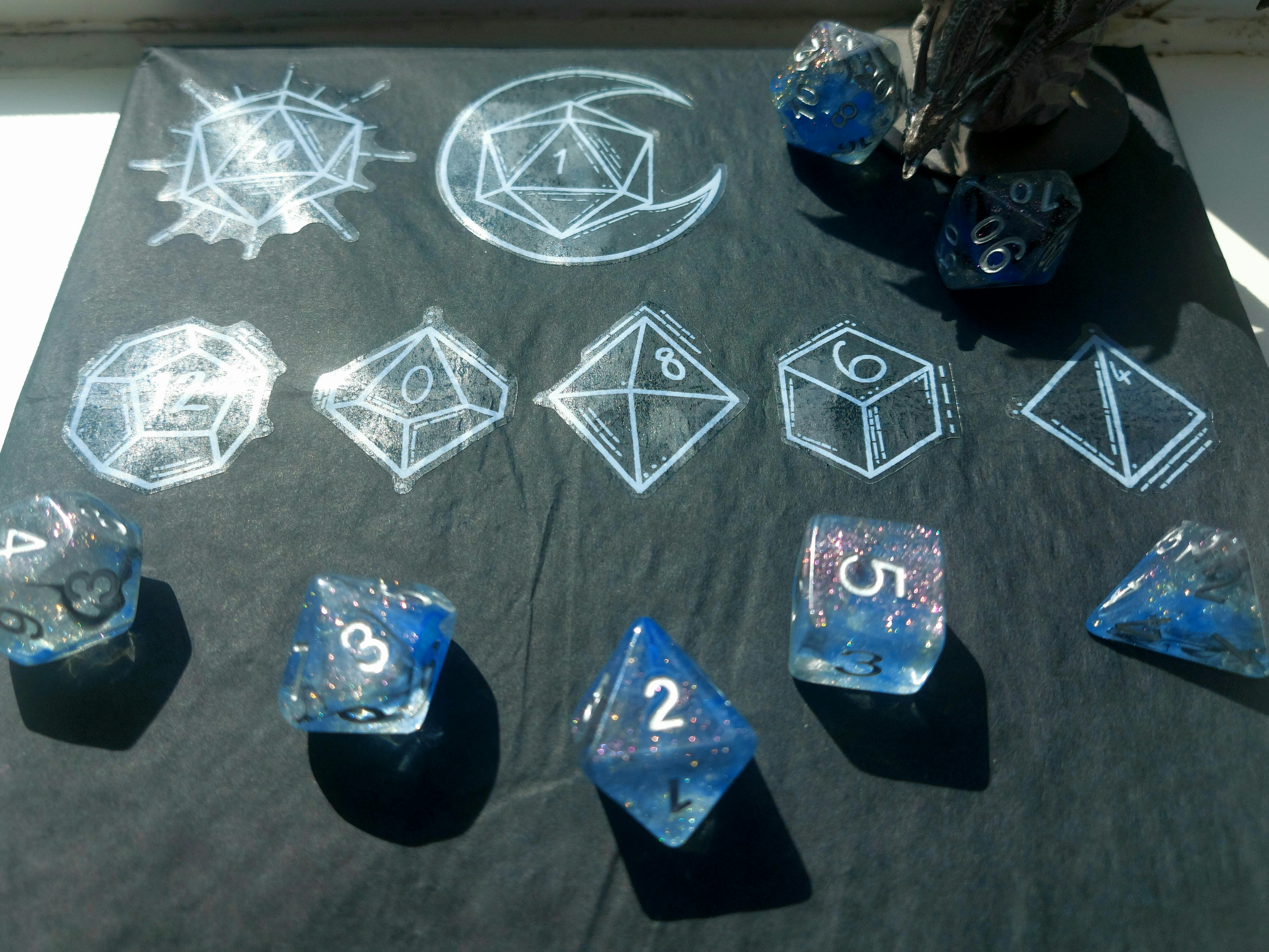 Transparent Dice Stickers Set 