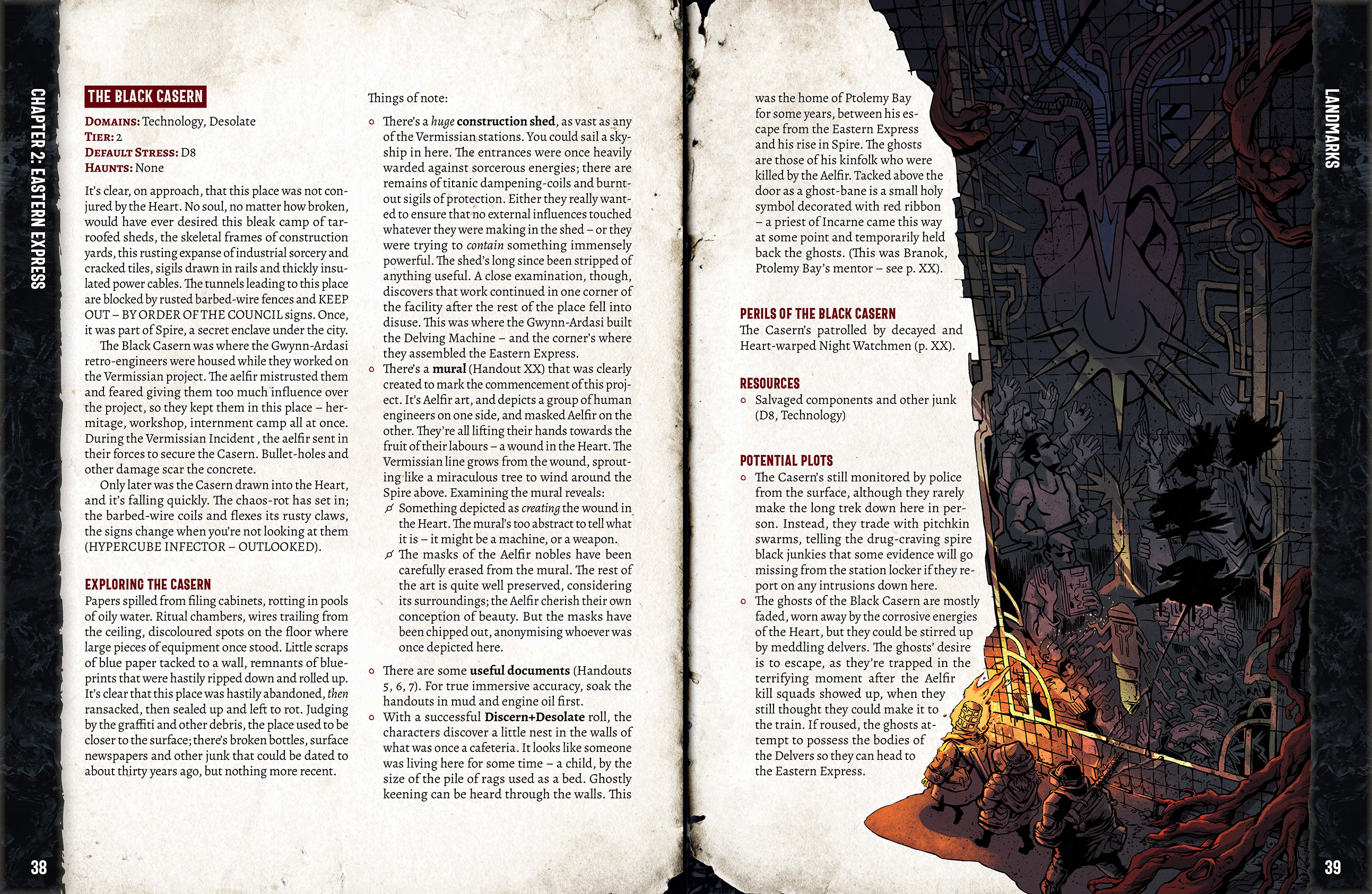 A page layout mockup of the Dagger in the Heart book