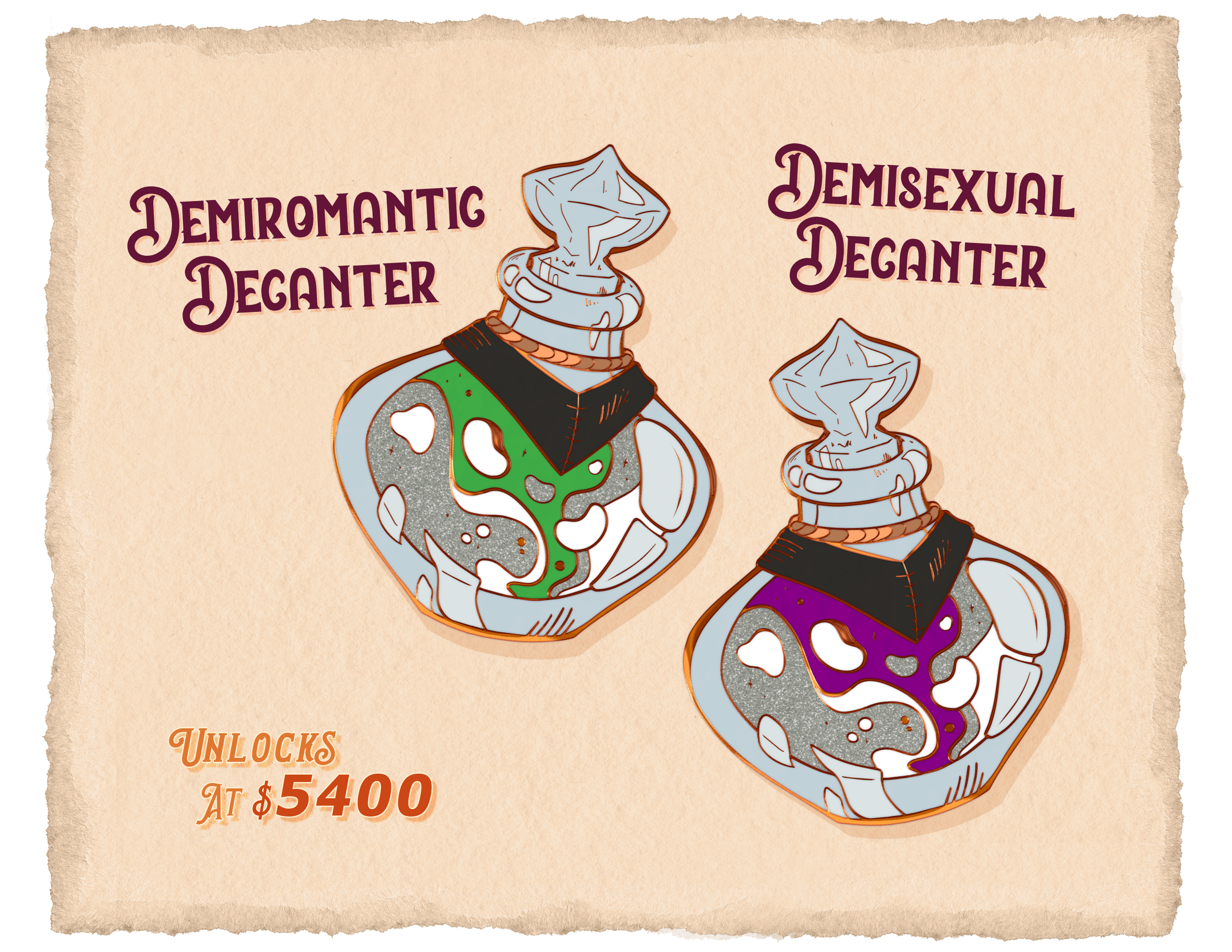 💜 Demisexual & Demiromantic Decanters 💚