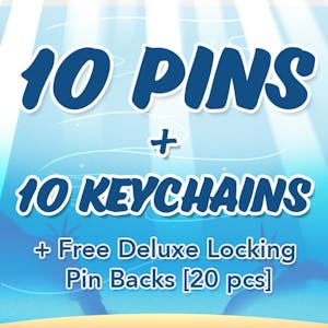 All In Enamel Collector Set: 10 Enamel Keychains + 10 Enamel Pins + Free Deluxe Locking Pin Backs [20 pcs]