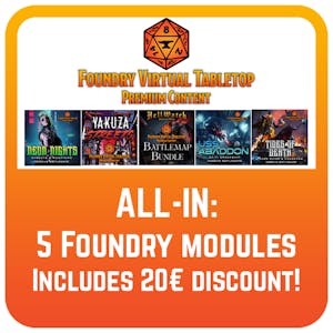 FoundryVTT All-IN: Includes 5 FoundryVTT Modules - Special Deal: 20€ discount!