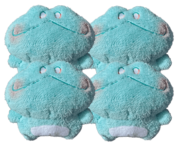 4x Pastel Fluffy Froggy Plush