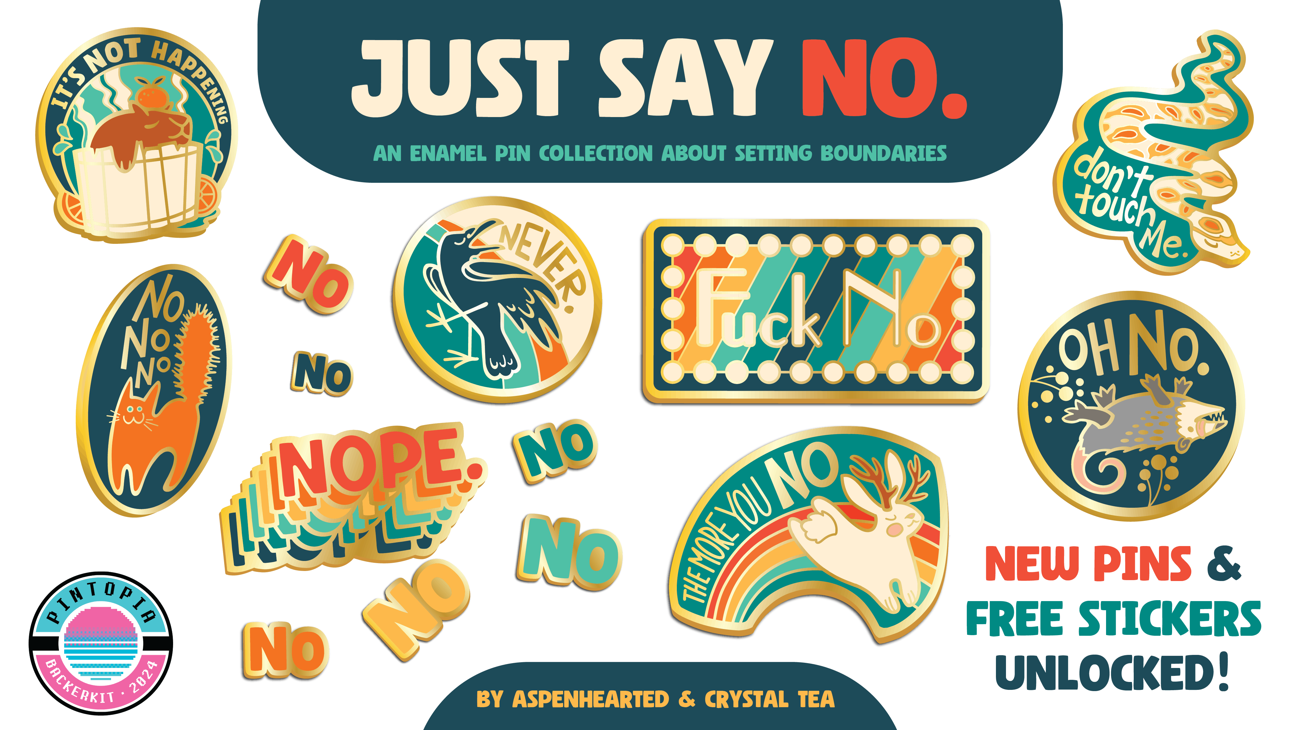 just-say-no-enamel-pins-about-setting-boundaries-updates-backerkit