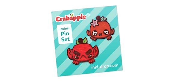 Crabapple & Happycwab mini pin set