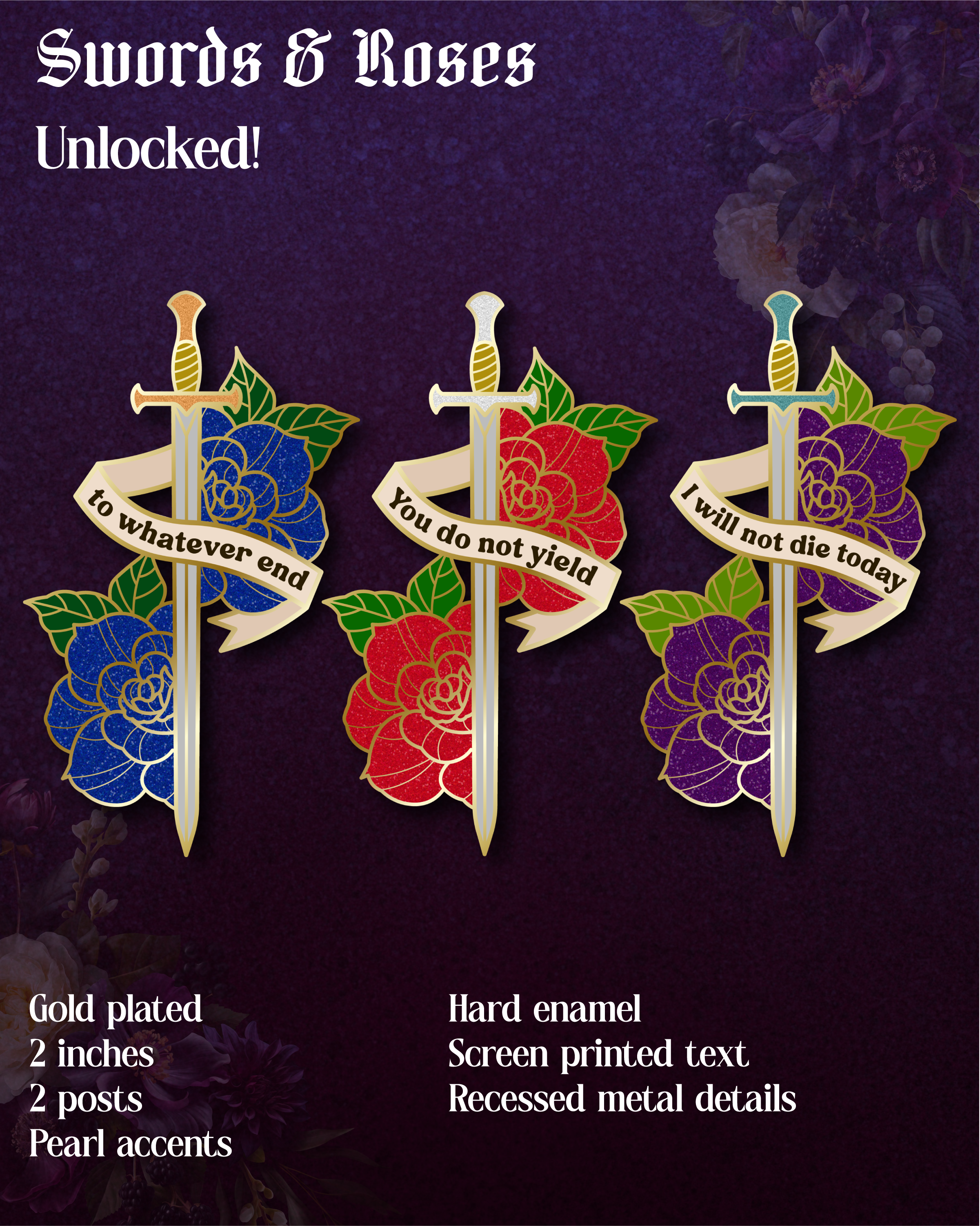 Ink & Enamel - Fantasy and Romance Book Pins - BackerKit
