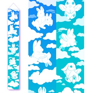 Winged Wabbit Pin Banner Blue Sky