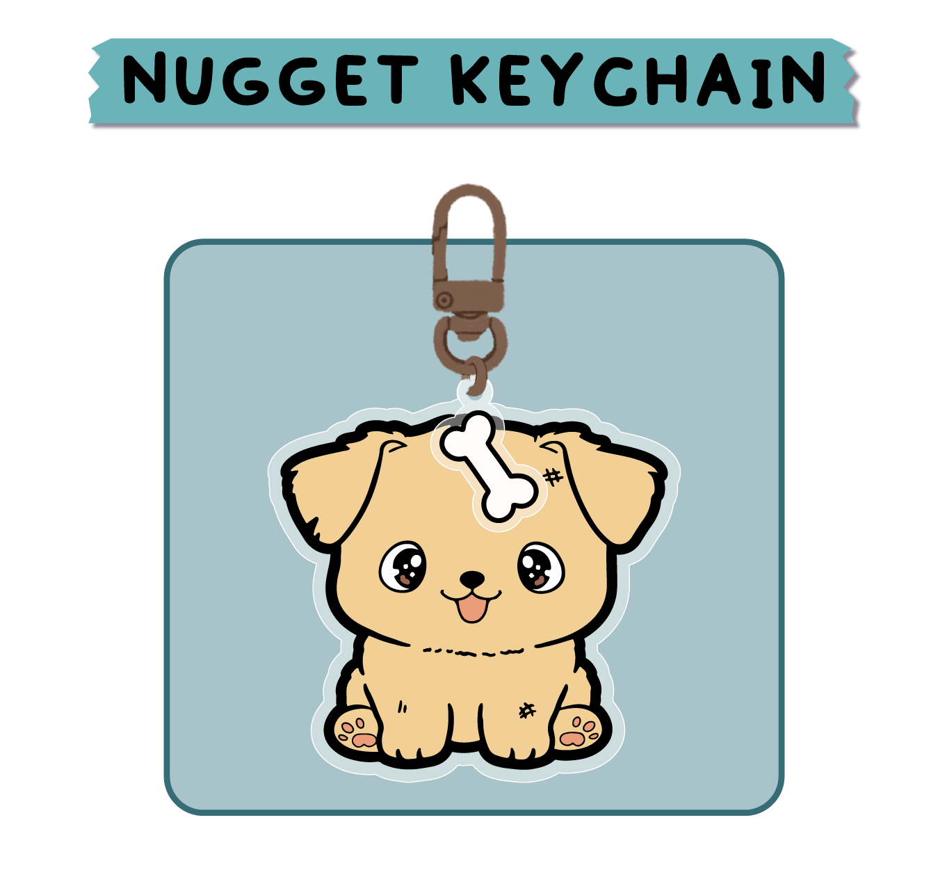 Nugget the Gold Stray Puppy Keychain