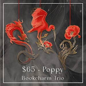 Scarlet Ibis & Poppy - Bookcharm Trio