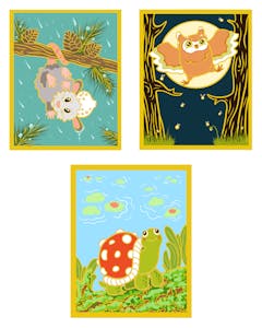 Three Fungal Familiar Prints of Your Choice! (USD $24.30)