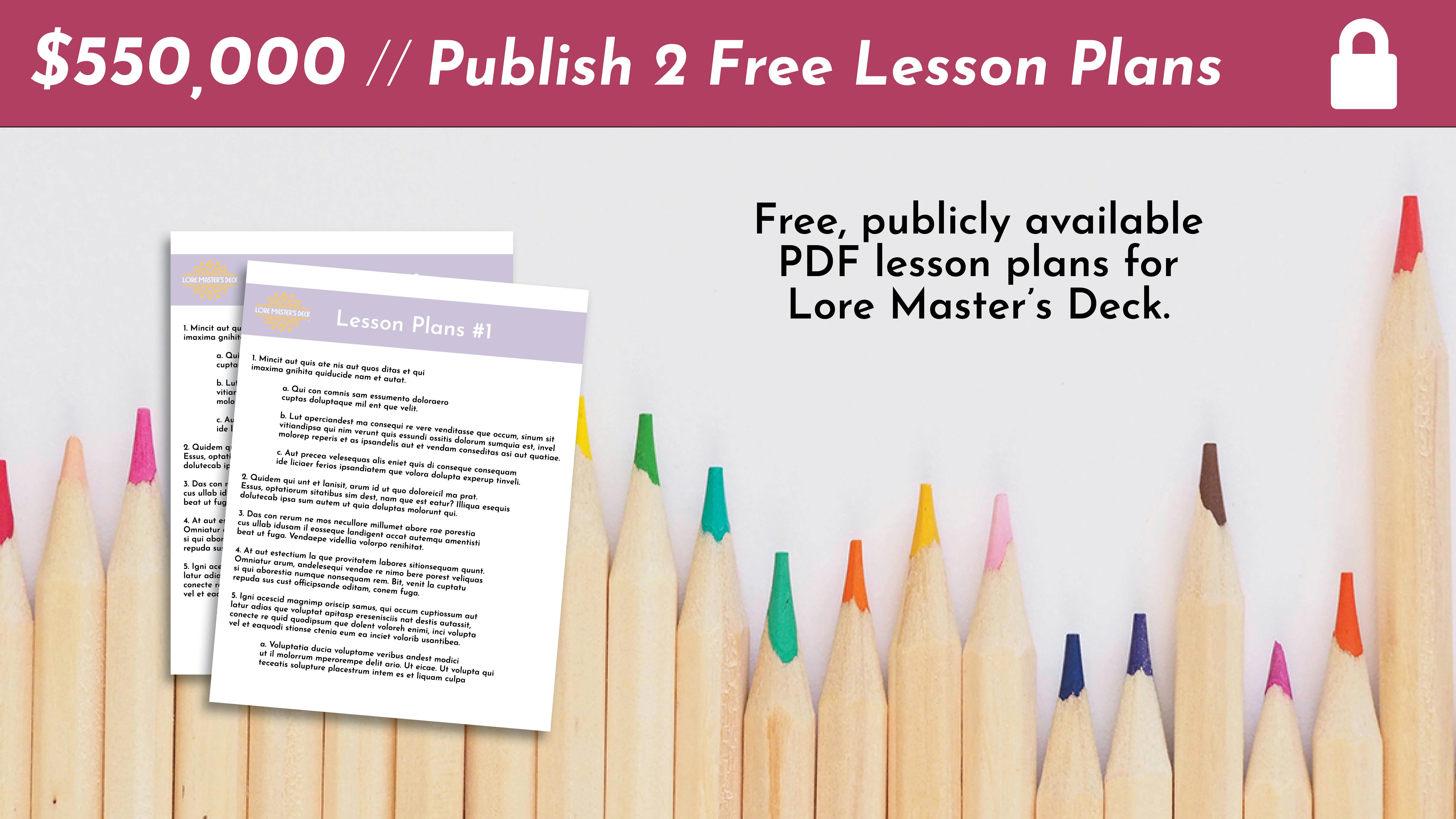 Publish 2 Free Lesson Plans