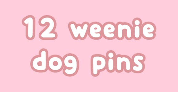12 Weenie Dog Pins